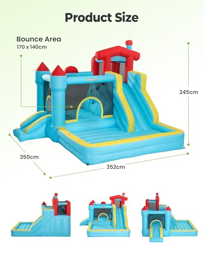 Outfunny Inflatable Bouncy Castle with Slide for Children 3 to 12 - Image 2