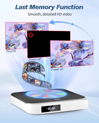 DESOBRY Mini DVD Player - HDMI, 1080P HD Compact DVD Player for Smart TV, All Region Free, AV Output - Image 4