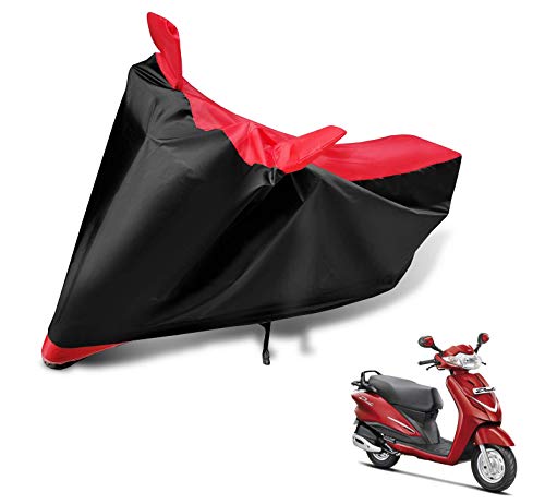 Image of Auto Hub Scooty Cover Compatible with Hero Duet with Mirror Pocket, Dustproof, Heat Resistant, Triple Stitched, Duet Scooty Cover- Black, Red