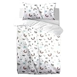 Various Funda nordica Cuna Infantil de 60x120cm Reversible,100% algodón Saco nordico y Cubre de edredon Cama para niños y niñas Juego Fundas para edredón 100 x 135 cm con Almohada 60 x 40 cm (Rainbow)
