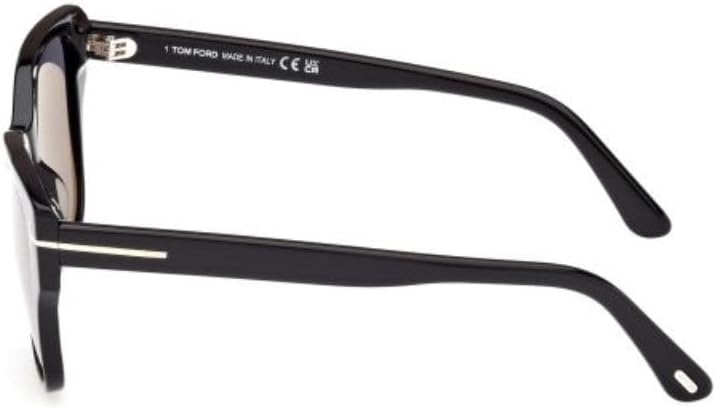 Tom Ford Elsa Polarized Smoke Butterfly Ladies Sunglasses FT1108 01D 55, Shiny Black