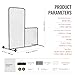 Happybuy L Screen Baseball Pitching Net for Batting Cage, 7x7 ft Softball Safety Screen, Portable Body Protector with Carry Bag, Wheels & Ground Stakes