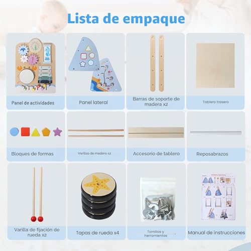 Miniatura 8 de Carrito De Paseo Bebe, 8 En 1 Ruta Motricidad Bebé, Andador Bebé Niño Y Niña Motricidad, Desarrollo Cognitivo, Diseño Natural Cómodo, A Partir De 18 Meses