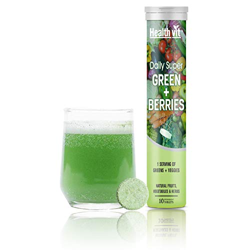 Healthvit Daily Super Green + Berries, Wholefood Multivitamin with Vitamin D3, Zinc, B6, B12, Iron for Immunity, Detox and Antioxidants – 10 Effervescent Tablets Healthvit Daily Super Green + Berries, Wholefood Multivitamin with Vitamin D3, Zinc, B6, B12, Iron for Immunity, Detox and Antioxidants – 10 Effervescent Tablets