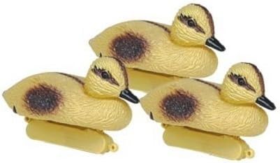 PondH2o Floating Resin Yellow Duckling Pond Decoys, 3 Pack Fish Pond Plastic Floatable Mallard Ducklings Ornament Decoration