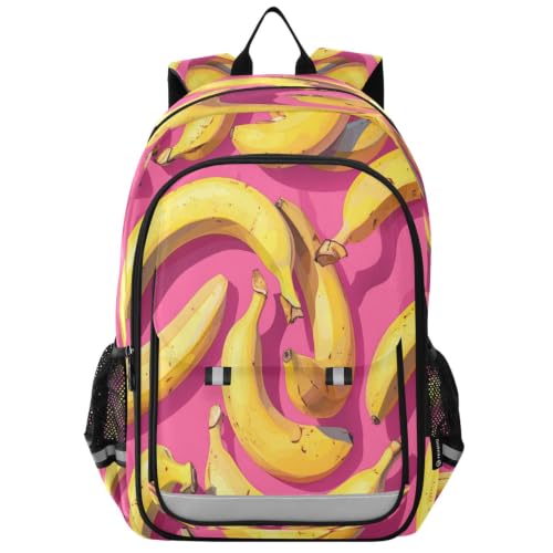 Sac à dos scolaire bananes grand compartiment étanche enfants voyage