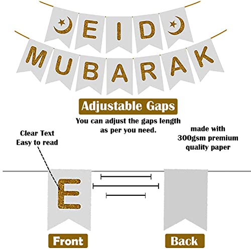 Image of Party Propz Eid Decoration Items for Home Decor - 43pc Eid Mubarak Decorations for Home, Eid Mubarak Banner and Balloons, Ramadan Mubarak Decoration, Eid Balloons