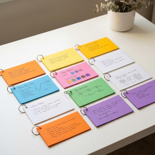 Cartes flash colorées lignées 127 x 76 mm pour ne plus perdre vos notes - 5