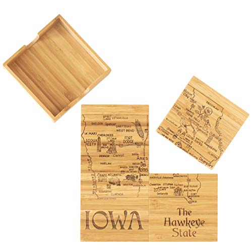Totally Bamboo Iowa State Puzzle 4 Piece Bamboo Coaster Set ...