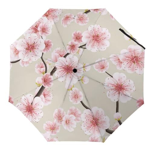 Parapluie automatique compact contre la pluie motif cheval brun