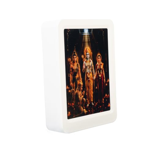 Image of Lexton 5 Inch Ram Darbar Spiritual Plug-in LED Night Light | Blessings of Shri Ram, Sita, Lakshman & Hanuman | Decorative Light for Mandir, Pooja Room, Bedroom & Home Decor | Warm White