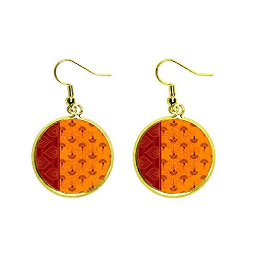 Pendientes de tela naranja estilo ear dangle jewelry para mujer actual