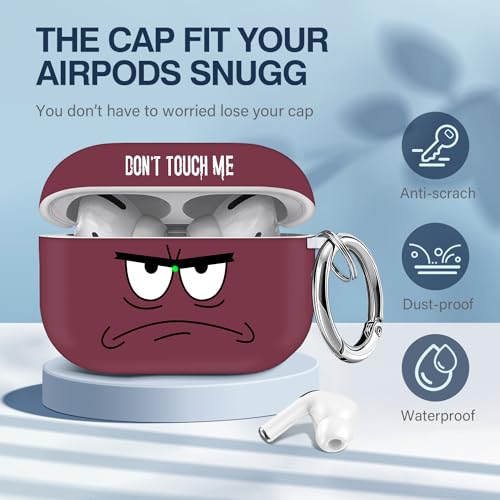 Image of for Airpods Pro 2nd Generation Case,Don't Touch Me Cool Cover with Lanyard Big Eyes Cute Cartoon for Airpods Pro 2nd Generation Case,Soft Shockproof Cover for Women Men-Claret
