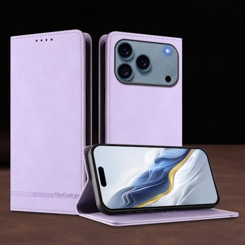 Étui portefeuille en cuir iPhone 17 Pro Max à rabat arrière magnétique