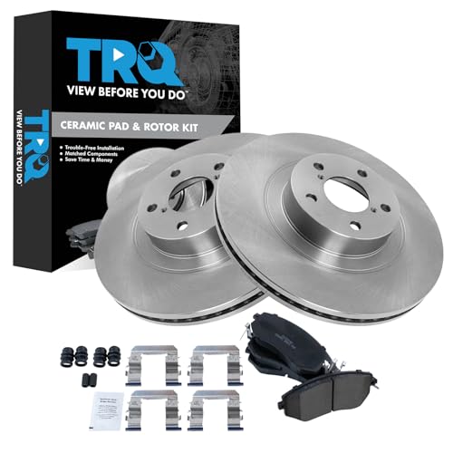 TRQ Front Brake Pad and Rotor Set Ceramic Compatible with 2014-2018 Subaru Forester 2011-2014 Impreza 2013-2014 Outback 2013-2017 XV Crosstrek 2013-2016 BRZ 2013-2016 Scion FR-S 2017-2019 Toyota 86
