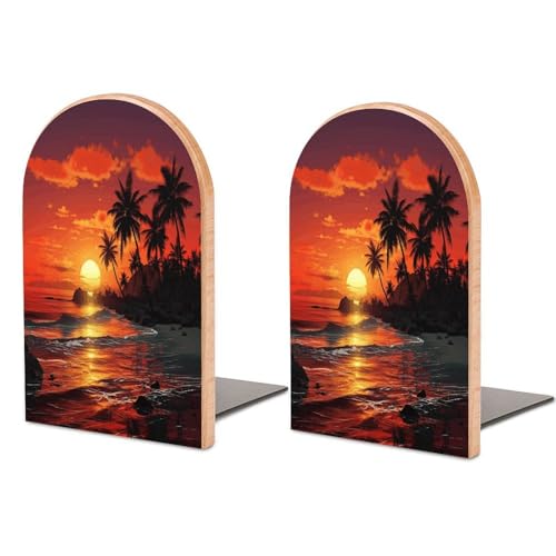 Sujetalibros antideslizante y resistente de madera decorativa moderna 2