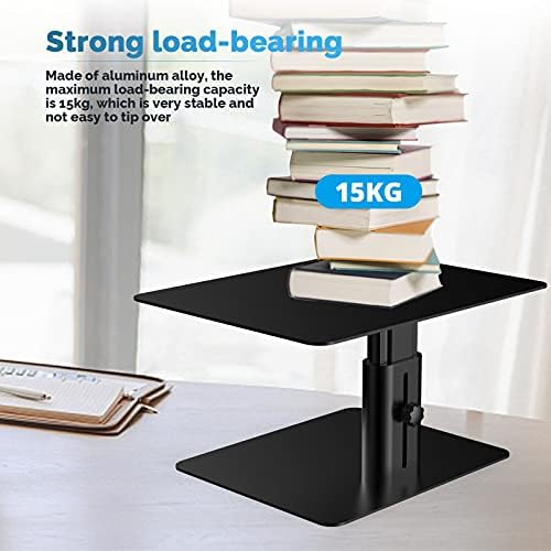 GOKEDA Monitor Riser Stand, Metallic Adjustable Height Desk Organizer Prop Compatible with Display, iMac, TV, PC, Desktop and All-Screen Display for Office & Home (PC up to 15KG)