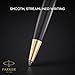 PARKER Sonnet Ballpoint Pen | Grey Lacquer with Gold Trims | Medium Point | Black Ink Refill | Gift Box | Perfect Graduation Gifts