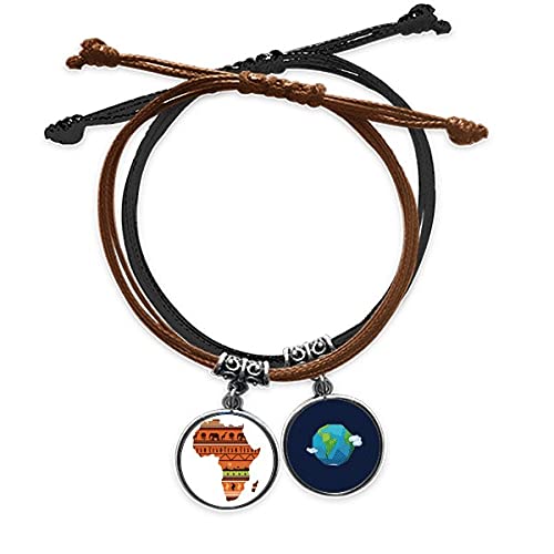 Pulsera continente africano de cuerda hecha a mano para lucir en tus viajes y festivales