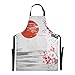 AQQA Japon Peinture Japonaise Traditionnelle Sumie Art Chef Femmes Tabliers Pour La Cuisine Réglable 88x68cm Tabliers Pour Hommes Goutte D'eau Tabliers De Cuisson Pour Femmes Pour Hommes Femmes