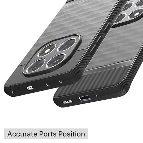 Image of Pikkme Back Cover for Redmi Note 14 Pro 5G Camera Protection 3D Hexa Cube Design Silicone Protective Bumper Case (Black)