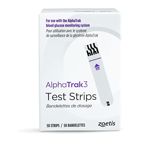 AlphaTrak 3 Test Strips for Use with AT3 Blood Glucose Monitoring System for Cats, Dogs, and Horses, 50 Count Cover