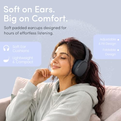 Image of GameSir BeatXtra Wireless Stereo Bluetooth Headphones V5.3, Over Ear Foldable Headset with 40mm Drivers, Soft Cushioned Ear Pads, Built-in Mic, AUX Input, 10M Wireless Range, Teen & Adults (Black)