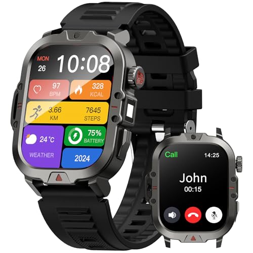 XINGLINSHOE Smart Watch 2.01'' HD Display Smart Watches for Men Answer/Make Calls Android Smart Watch with Heart Rate/Spo2/Sleep Ip68 100+ Sport Modes Compatible for Android & iOS(Gray)