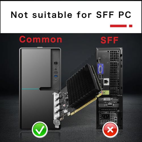 Image of GT 730 4GB GDDR3 GPU 4X HDMI Graphics Card, 4 Independent Display Multi-Monitor Setup, 64-bit DDR3 Video Card