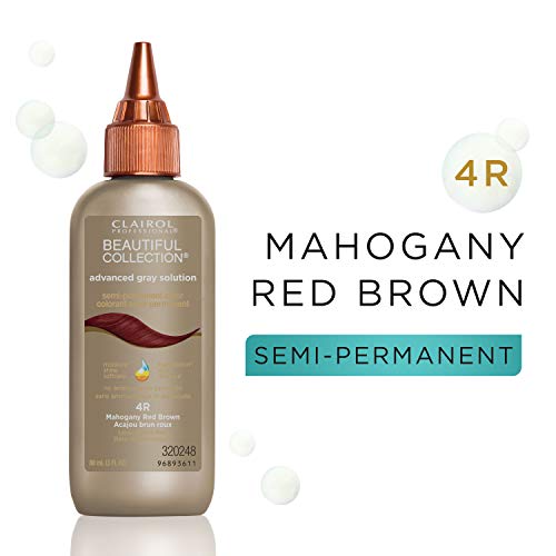 Clairol Professional Beautiful Collection, Advanced Gray Solution, Semi-Permanent Hair Color, 4R Mahogany Red