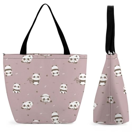 Sac à main pour femme panda grand format idéal comme sac de shopping et voyage à l'épaule