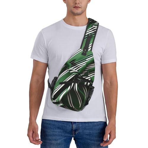 Sac à bandoulière pour la randonnée quotidienne : style à rayures vertes homme - 7