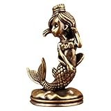 Élégante figurine en laiton : fabriquée en laiton, cette sirène miniature conserve son éclat et sa beauté, apportant une touche de luxe à toute décoration intérieure chinoise ou collection de figurines miniatures vintage en laiton