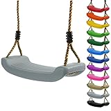 Kinderschaukel Brettschaukel stabil Schaukelsitz aus Kunststoff für Spielturm (Silbergrau)