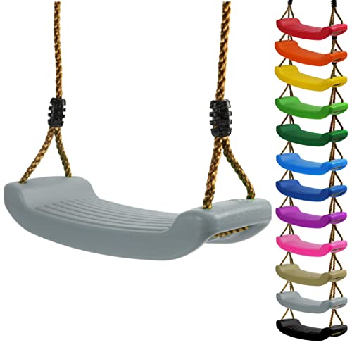 Kinderschaukel Brettschaukel stabil Schaukelsitz aus Kunststoff für Spielturm (Silbergrau)