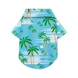 Hawaiian Dog Shirt – Lightweight and Breathable Summer T-Shirt with Tropical Prints, Fun Beach Outfit for Small, Medium, and Large Dogs, Perfect for Hot Days and Outdoor Vacation.Tree L