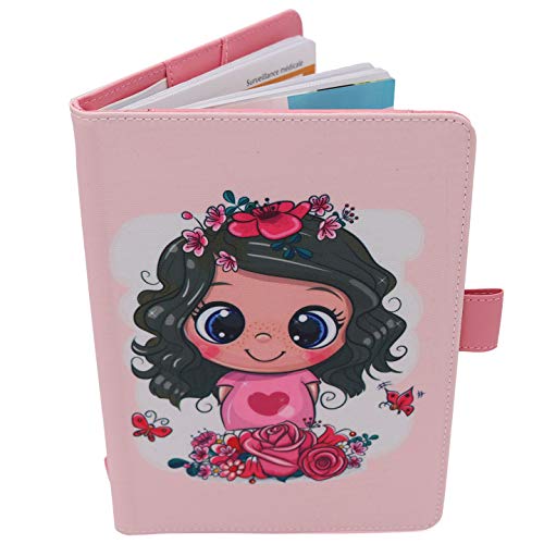 Oxrose Protège Carnet De Santé Bébé Fille Motif Princesse A5 15x21 cm Rabats Ranger Ordonnances