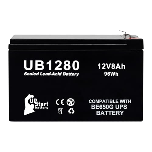 12V 8Ah UPS Battery for APC Back-UPS 650 Replacement Battery - Compatible with APC BE650G Battery, ES BE650G1, 650VA Surge Protector Backup RBC, 12 Volt 8 Amp 12V8Ah SLA Rechargeable