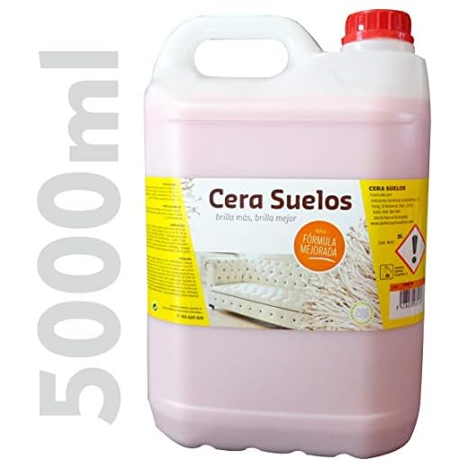 IQG Cera Suelos ABRILLANTADOR, limpeza de Suelos, Mantiene Las Superficies limpias, protegidas y nutridas. Ideal para Suelos laminados, parquet, Madera, marmol, Granito y terrazo. (5 L)