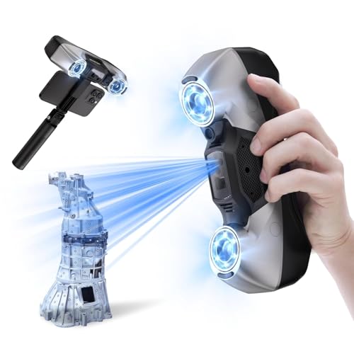 MetroY Pro 3D Scanner for 3D Printing, Up to 0.01mm Precision, 34+15+1 Industrial Blue Laser Handheld Scanner, 62-Line Full-Field, Real-time Preview, Bulit-in Wi-Fi 6, Full-Color 3D Scan