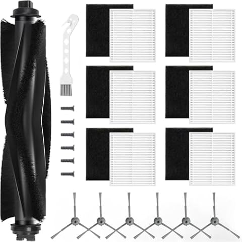 Accessories kit Compatible with Eufy L60/ L60 SES/ L50/ L50 SES Robot Vacuum, 1 Roller Brush, 6 Filter & Sponge, 6 Side Brush, 1 Cleaning Brush Cover