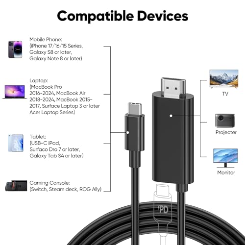 Câble USB C vers HDMI avec PD N2312 idéal pour le télétravail et les séries