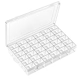 36 Grids Plastic Organizer Box with Adjustable Diviers for Beads Crafts Jewelry Fishing Tackles Earring Container Tool ((1.7In1.1In) 36Grid)
