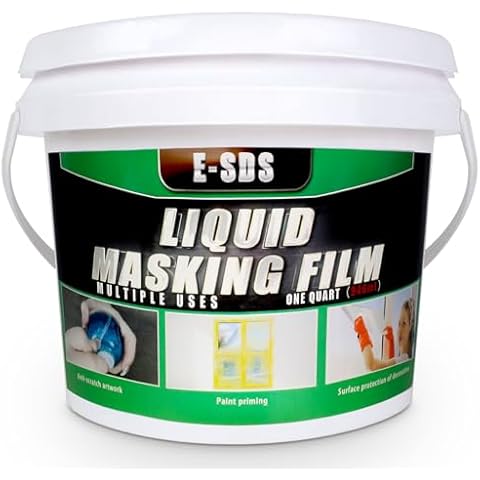 E-SDS Masking Liquid Tape, Transparent Peelable Coating, Used for Priming Window Painting, 1 Quart Cover