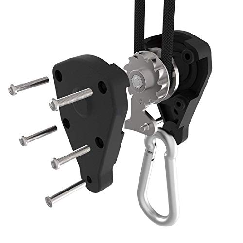 Sopito 4 paar 1/8 inch verstelbare groeilampen ratel hangers Heavy Duty Rateltouwen voor kweekruimteuitrusting, armatuur… - Afbeelding 4