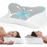 Bnonya Cervical Pillow, Side Sleeper Pillow Memory Foam Neck Pillow for Neck and Shoulder Pain, Contour Orthopedic Memory Foam Neck Support Pillow for Side Back Sleeper
