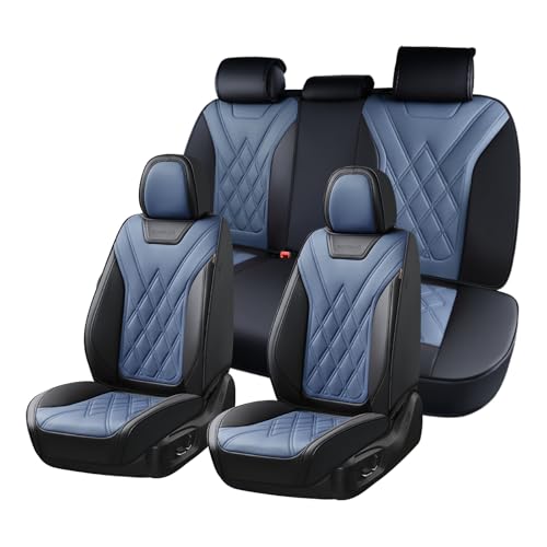 Image of Coverado Car Seat Covers Full Set, Seat Covers for Cars, Front Seat Covers and Back Seat Cover Waterproof Leather Automotive Seat Cover, Universal Car Interior Protectors Cushion for Most Cars