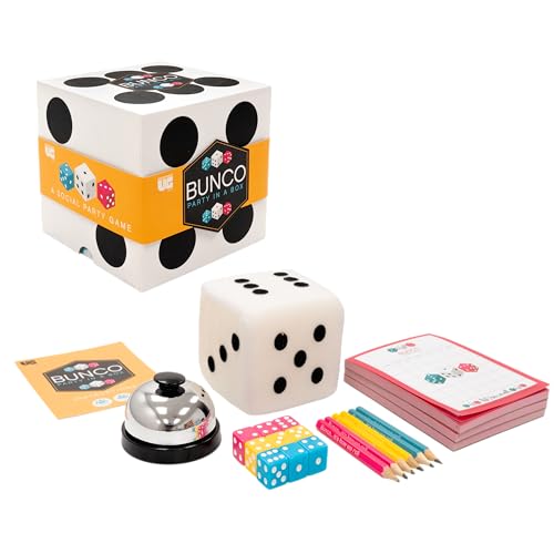 University Games | Bunco Party in a Box Game for Ladies Night with The Girls Complete with Fuzzy Die! for 2 to 12 Players Ages 8 and Up White