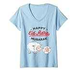 Photo Gallery donna eid al adha eid mubarak felice giorno eid musulmano maglietta con collo a v Photo Gallery donna eid al adha eid mubarak felice giorno eid musulmano maglietta con collo a v