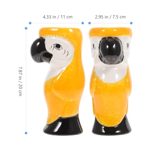 Coupe à vin en porcelaine perroquet jaune, l'accessoire pratique pour vos fêtes